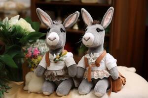 AI generated Donkey doll clothes. Generate AI photo