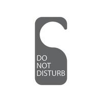 Do not disturb tag isolated on white. Vector illustration. Hotel door tag, handle service card, relax message, doorknob symbol for maid, isolated resting, quiet concept instructions