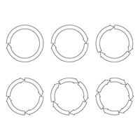 circulo diagrama línea, redondo flecha paso por paso infografía. vector ilustración. negocio puesta en marcha tarta, proyecto estrategia, contorno marketing, circulo datos, circular procesos, información línea firmar