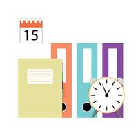 organización de hora y calendario concepto, negocio administración proceso. vector ilustración. oficina equipo plan, modelo mejoramiento, profesional reunión, fecha límite meta, empleado evento