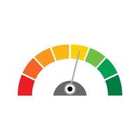 Credit score indicator for bank client story. Index measure history, infographic petrol or credit satisfaction gauge, admeasure rate, solvency indicate performance illustration vector