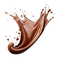 AI generated Cocoa liquid splashes on transparent background png