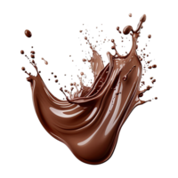 AI generated Cocoa liquid splashes on transparent background png