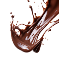 AI generated Cocoa liquid splashes on transparent background png