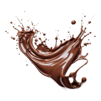 AI generated Cocoa liquid splashes on transparent background png