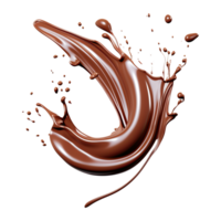 AI generated Cocoa liquid splashes on transparent background png