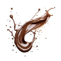 AI generated Cocoa liquid splashes on transparent background png