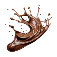 AI generated Cocoa liquid splashes on transparent background png