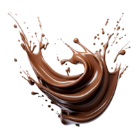 AI generated Cocoa liquid splashes on transparent background png