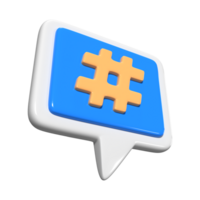 hashtag 3d ilustração ícone png