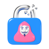 hacker, 3d, ilustración, icono png