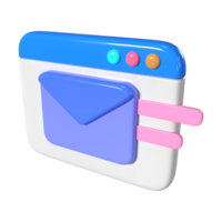 icono de ilustración 3d de correo electrónico png