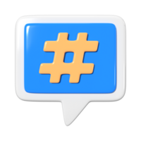 hashtag 3d ilustración icono png