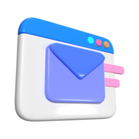 ícone de ilustração 3d de e-mail png