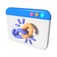 icono de ilustración 3d de hipervínculo png