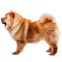 AI generated Side view of a brown furred Chow Chow dog on a transparent background. png