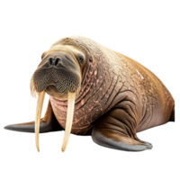 ai gegenereerd lang fanged walrus Aan transparant achtergrond png