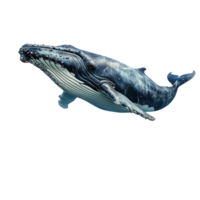 ai generado azul ballena en transparente antecedentes png