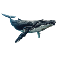ai gegenereerd blauw walvis Aan transparant achtergrond png