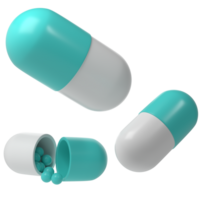 3d rendre capsule pilules drogues médicament soins de santé transparent pharmacie icône logo illustration png