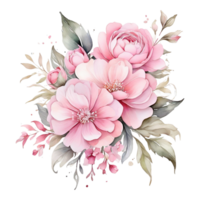 AI generated Watercolor Floral Flower Design, Watercolor Flower Arrangements Floral, Watercolor Flower Design, Flower Sublimation Floral Clipart, Clipart, Wedding Decoration png