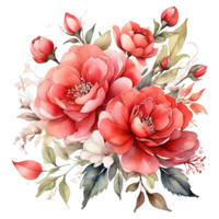 AI generated Watercolor Floral Flower Design, Watercolor Flower Arrangements Floral, Watercolor Flower Design, Flower Sublimation Floral Clipart, Clipart, Wedding Decoration png