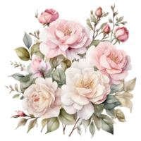 AI generated Watercolor Floral Flower Design, Watercolor Flower Arrangements Floral, Watercolor Flower Design, Flower Sublimation Floral Clipart, Clipart, Wedding Decoration png