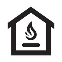 fire furnace icon logo vector design template