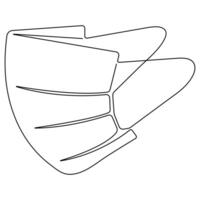 Continuous single line art drawing of mask icon and outline art vector illustration