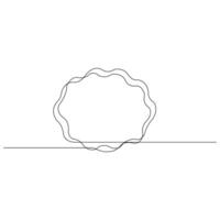 Continuous single line art drawing of speech bubble square shaped chat cloud and thought dialogue icon vector