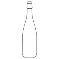 Continuous single line art drawing of wine bottle alcohol drink in doodle style outline vector illustration