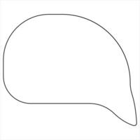 Continuous single line art drawing of speech bubble square shaped chat cloud and thought dialogue icon vector