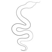 continuo uno línea Arte dibujo de venenoso serpiente contorno Arte vector ilustración