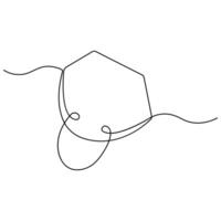 Continuous single line art drawing of mask icon and outline art vector illustration