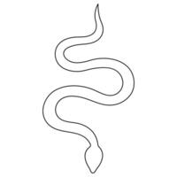 Continuous one line art drawing of venomous snake outline art vector illustration