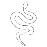 Continuous one line art drawing of venomous snake outline art vector illustration