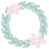 Easter leaf wreath with flower png