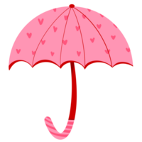 Heart pattern on pink umbrella png