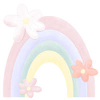 Ostern Regenbogen mit Blume png