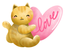 gato con amor corazón png