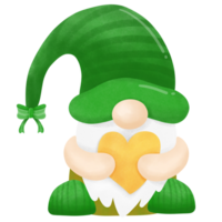 Saint-Patrick journée gnome en portant cœur png