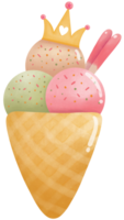 Ice cream with waffle cone png