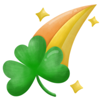 Shamrock with rainbow and four pointed star png