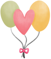 Heart balloon and oval balloons png