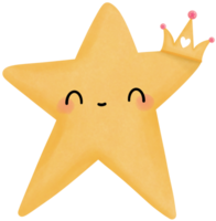 Birthday star with crown png