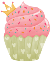 Birthday cupcake with crown png