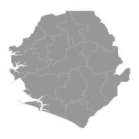 Western Area Urban District map, administrative division of Sierra Leone. Vector illustration.