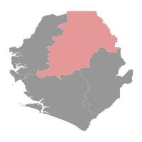 Northern Province map, administrative division of Sierra Leone. Vector illustration.