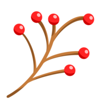 Cherry tree branch with red cherry berries png