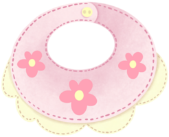 Baby bib with flower pattern png